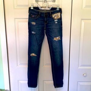 Hollister Jeans sz3/26in Sequence Decor Ripped